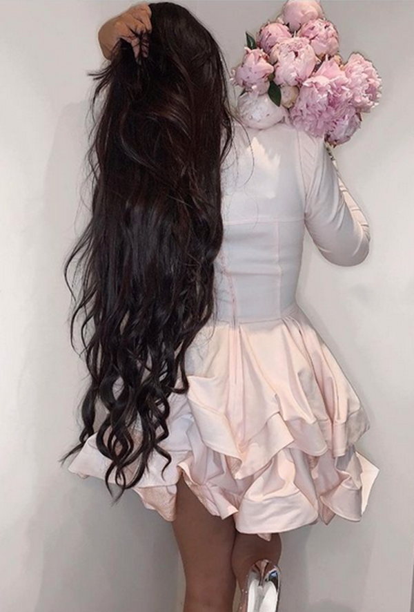 Ellen wearing the 30" X-Treme Dark Brown #2